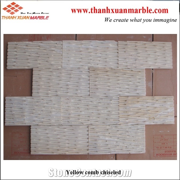 Sandstone Wall Cladding,Yellow Wave Chiseled