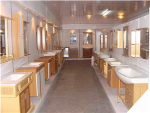 Wood Base White Marble Bath Tops