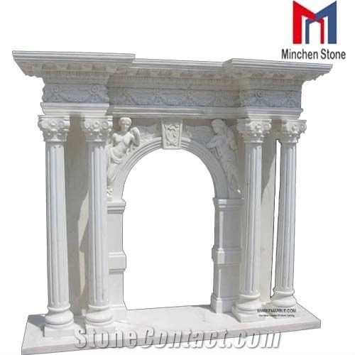 White Marble Fireplace Mantel