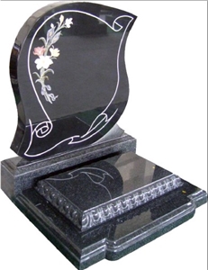 China Absolute Black Granite Tombstone, Nero Assoluto China Black Granite Tombstone