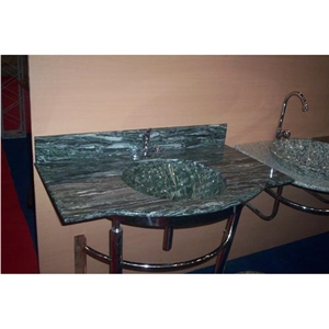 Wave Green Vanity Top, Green Granite Vanity Top