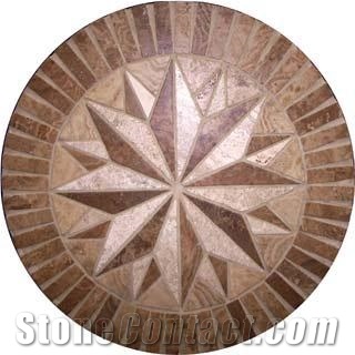 3'' Travertine Waterjet Round Medallion