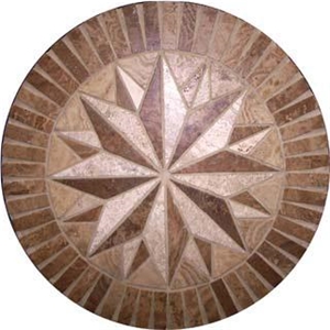 3'' Travertine Waterjet Round Medallion