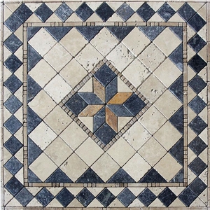 Antares Travertine Mosaic Medallion Antares Travertine Mosaic Medallion