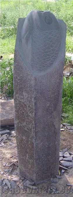 Carving Of Basalt Column,Mongolia Black Basalt