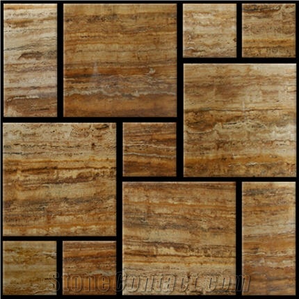 Travertino Amarillo,Yellow Travertine Mosaic