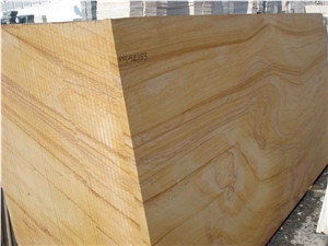 Teak Wood Sandstone Block, India Yellow Sandstone