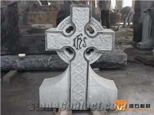 White Granite Cross Tombstones, Gravestone
