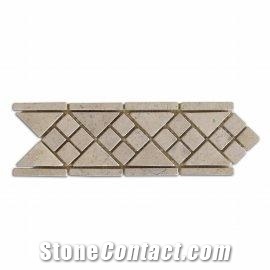 Cenefa Arena Limestone Border, Beige Limestone Border