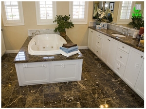 Emperador Dark Gold Marble Bath Design