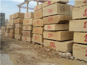 Indus Gold Limestone Blocks, Pakistan Yellow Limestone