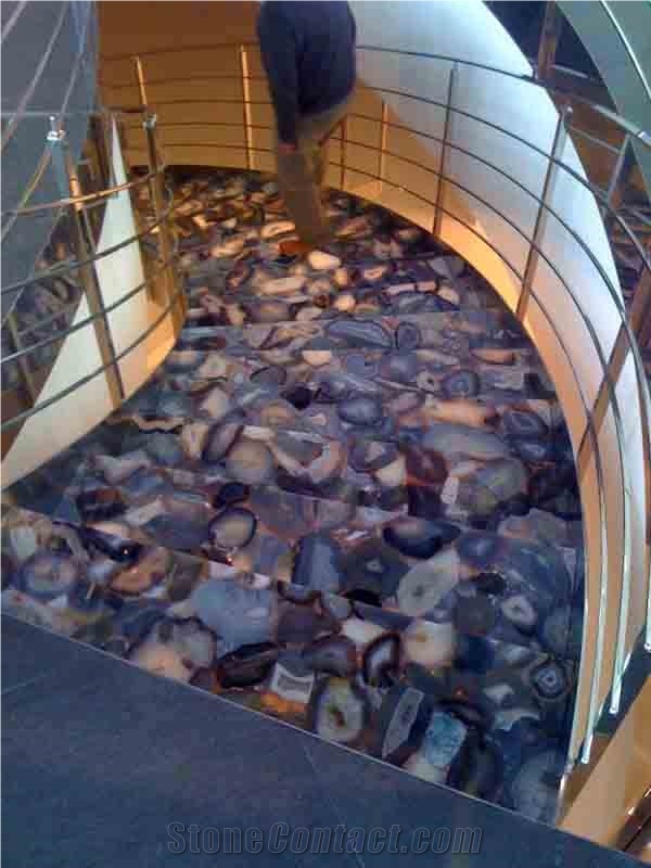 Blue Agate Semi Precious Stone Stairs