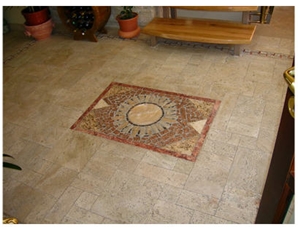 Travertine Mosaic Rosette