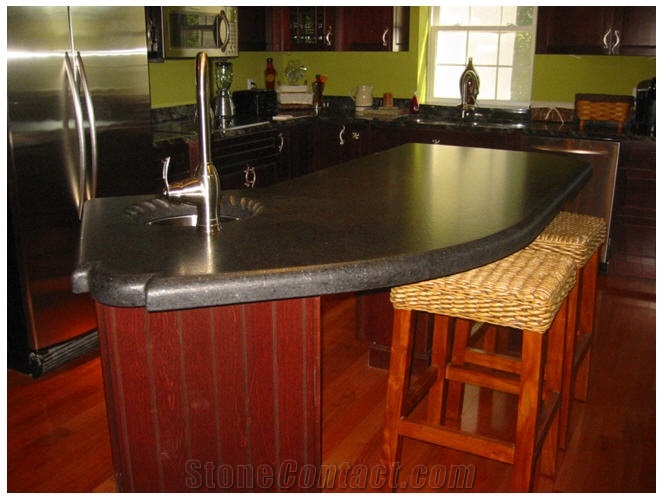 Leathered Cambrian Black Granite Countertop
