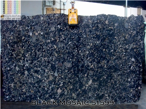 Black Mosaic Granite Slab