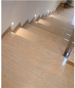 Raw Silk Granite Stairs, Pink Granite