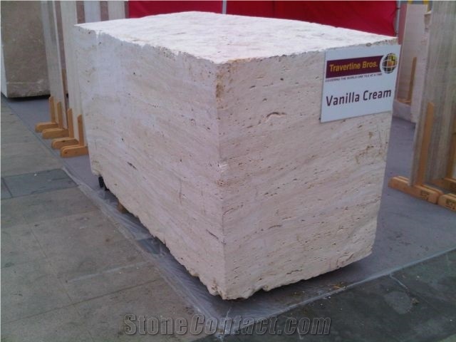 Vanilla Travertine Block, Turkey Beige Travertine