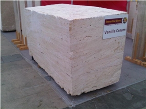 Vanilla Travertine Block, Turkey Beige Travertine