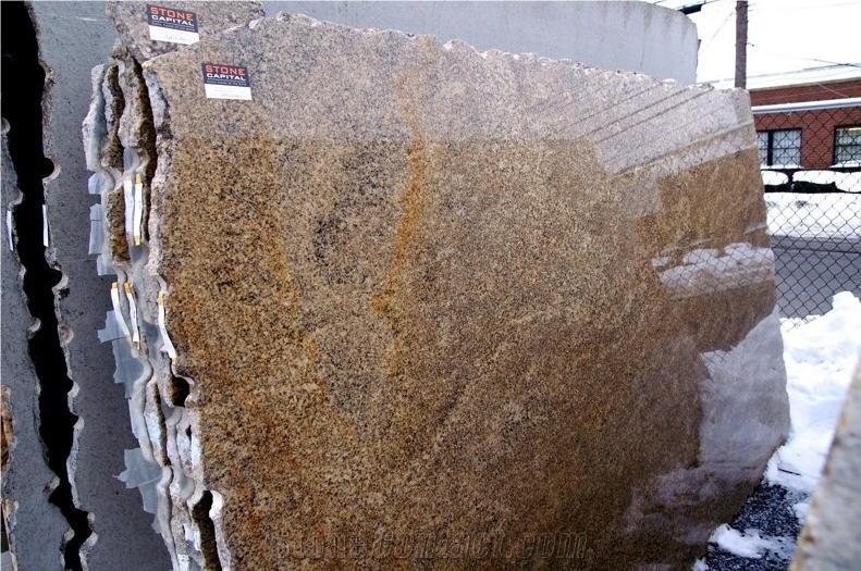 Copacabana Granite Slab, Brazil Yellow Granite