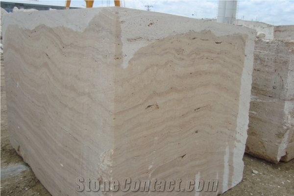 Cream Travertine Blocks, Iran Beige Travertine