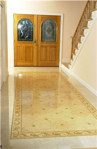 Marble Carpet Waterjet Medallion