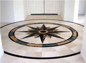 Marble Floor Waterjet Medallion Marble Floor Waterjet Medallion