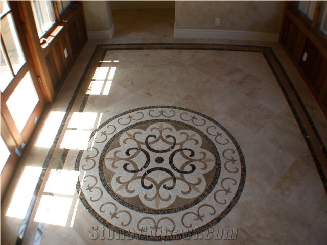 Marble Inlay Waterjet Medallion