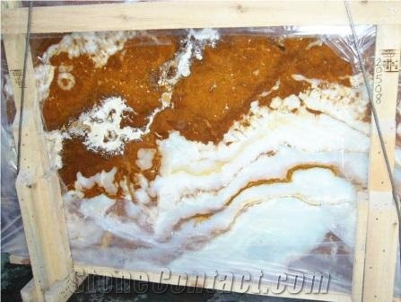Caramel Onyx Slab, Turkey Brown Onyx