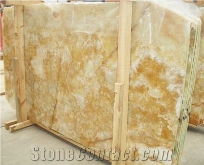 Honey Dark Onyx Slab, Turkey Yellow Onyx