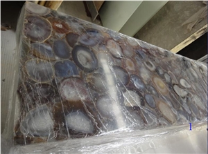 Blue Agate Box , Semi-presious Stone Blue Agate Box , Semi-presious Stone