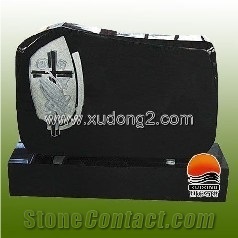 Black Granite Cross Tombstone