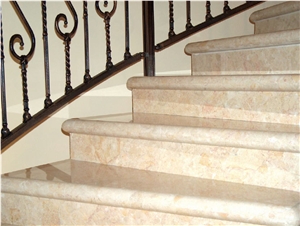 Hebron Pink Limestone Stairs and Steps