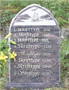 Barents Red Granite Monuments Lettering