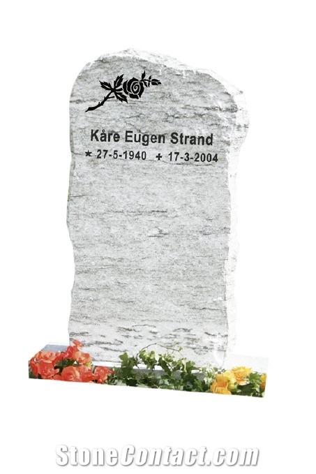 Silver Platina Granite Gravestone, Headstone