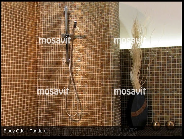 Glass Mosaic Bathroom Wall Design