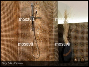 Glass Mosaic Bathroom Wall Design