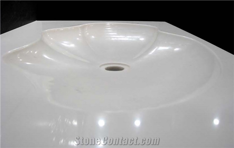 Lavabo in Bianco Sivec Marble,White Marble Sink