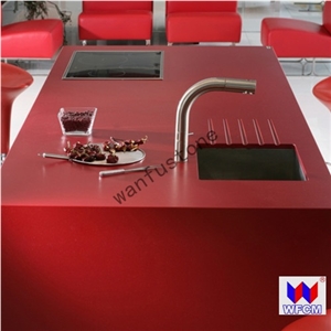 Red Quartz Corian Countertops