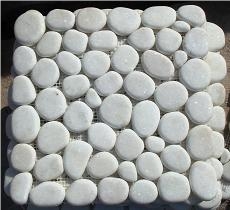 White Marble Pebble Mosaic Tiles