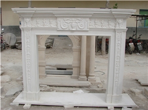 White Marble Fireplace Mantel