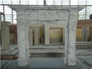 White Marble Fireplace Mantel