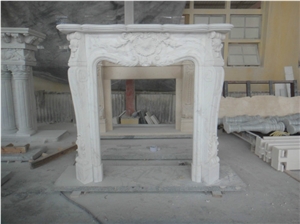 White Marble Fireplace Mantel