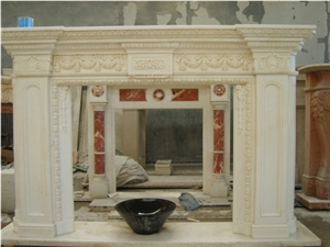 White Marble Fireplace Mantel