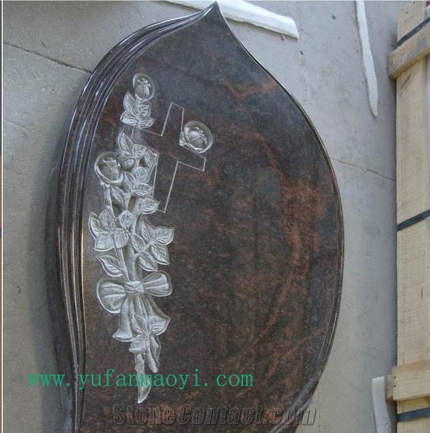 Headstone,tombstone, Tan Brown Granite Headstone