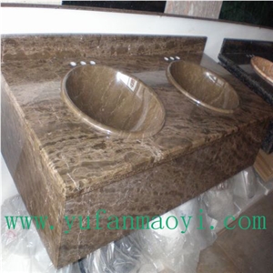 Coffee Brown Marble Bathroom Vanity Top