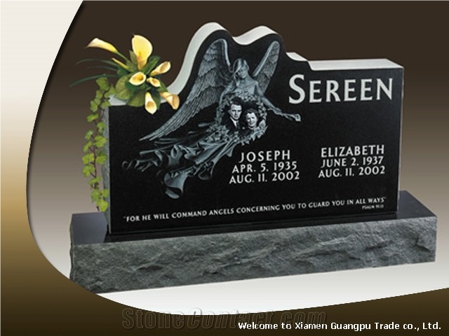 China Absolute Black Granite Gravestone