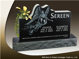 China Absolute Black Granite Gravestone