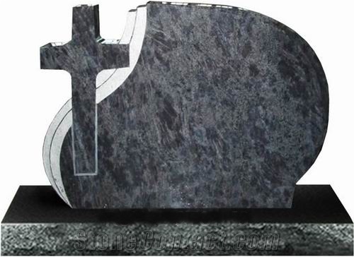 Granite Cross Design Upright Tombstone