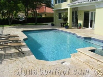 Beige Coral Stone Pool Coping