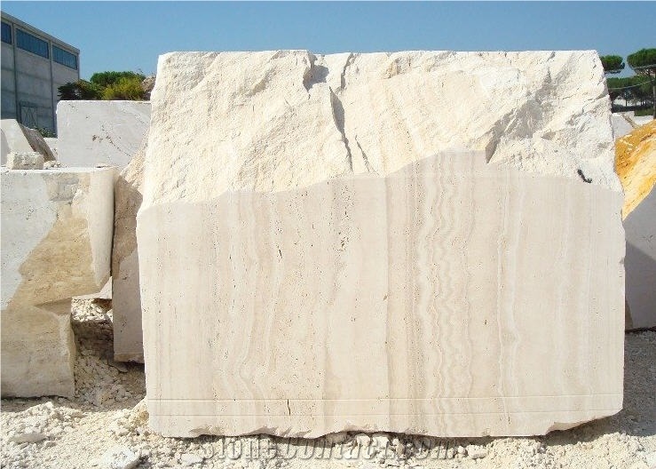 Alabastrino Travertine Block, Italy White Travertine